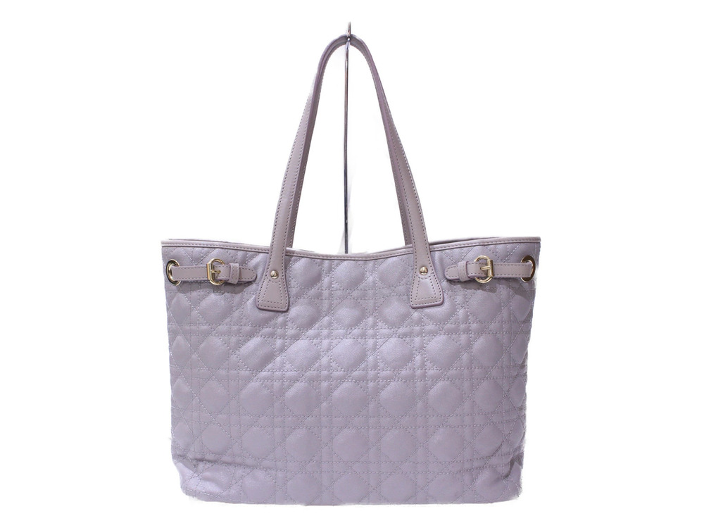 Dior Purple Panarea Cannage Leather Bag Tote C Purple